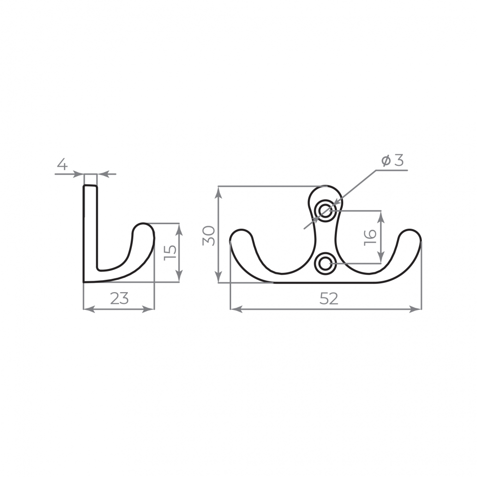 Крючок настенный MB-K-004 PB золото