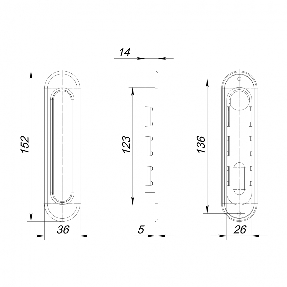 Ручка для раздвижных дверей SH.SL152.010 (Soft LINE SL-010) SG матовое золото