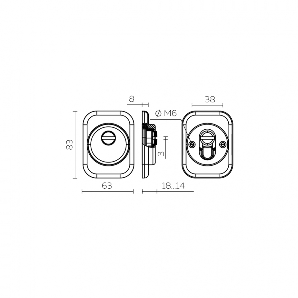 Броненакладка DEF.XL/K-EXT.4286 (DEF 4286 SQ XL) SSC-16 сатинированный хром
