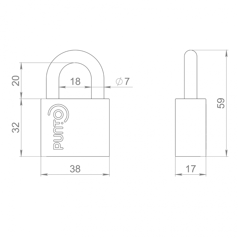 Замок навесной PK-1540 3 key диск.ключ.