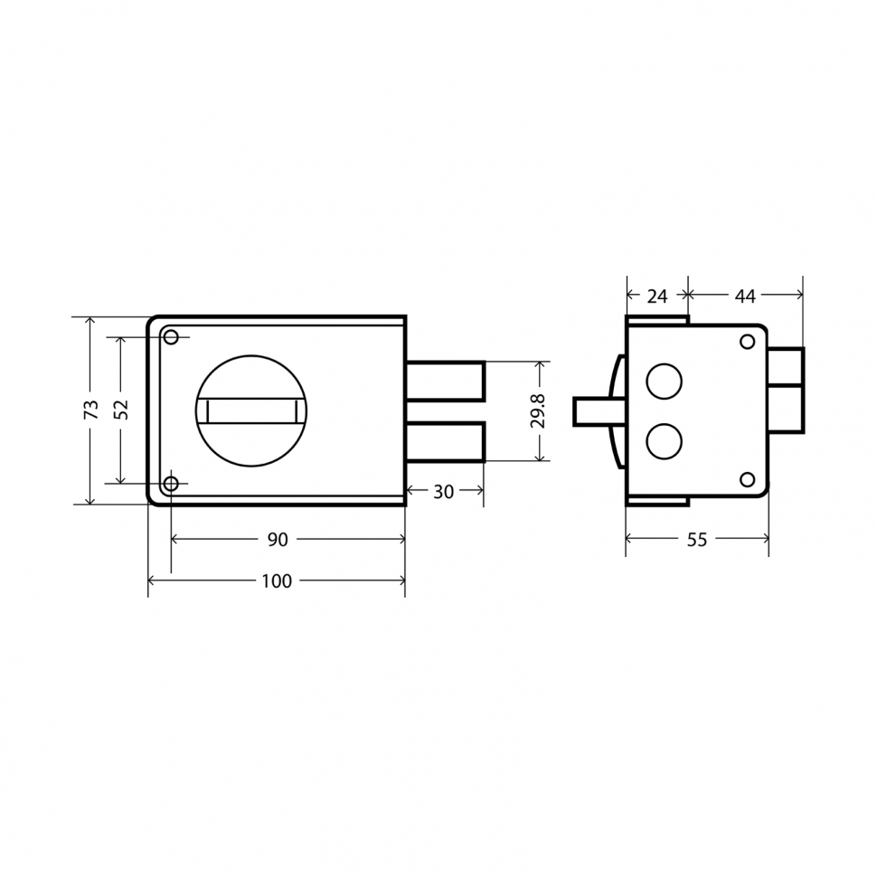Замок накладной цилиндровый ЗН1-1 ПНЗ медь, 5 кл.