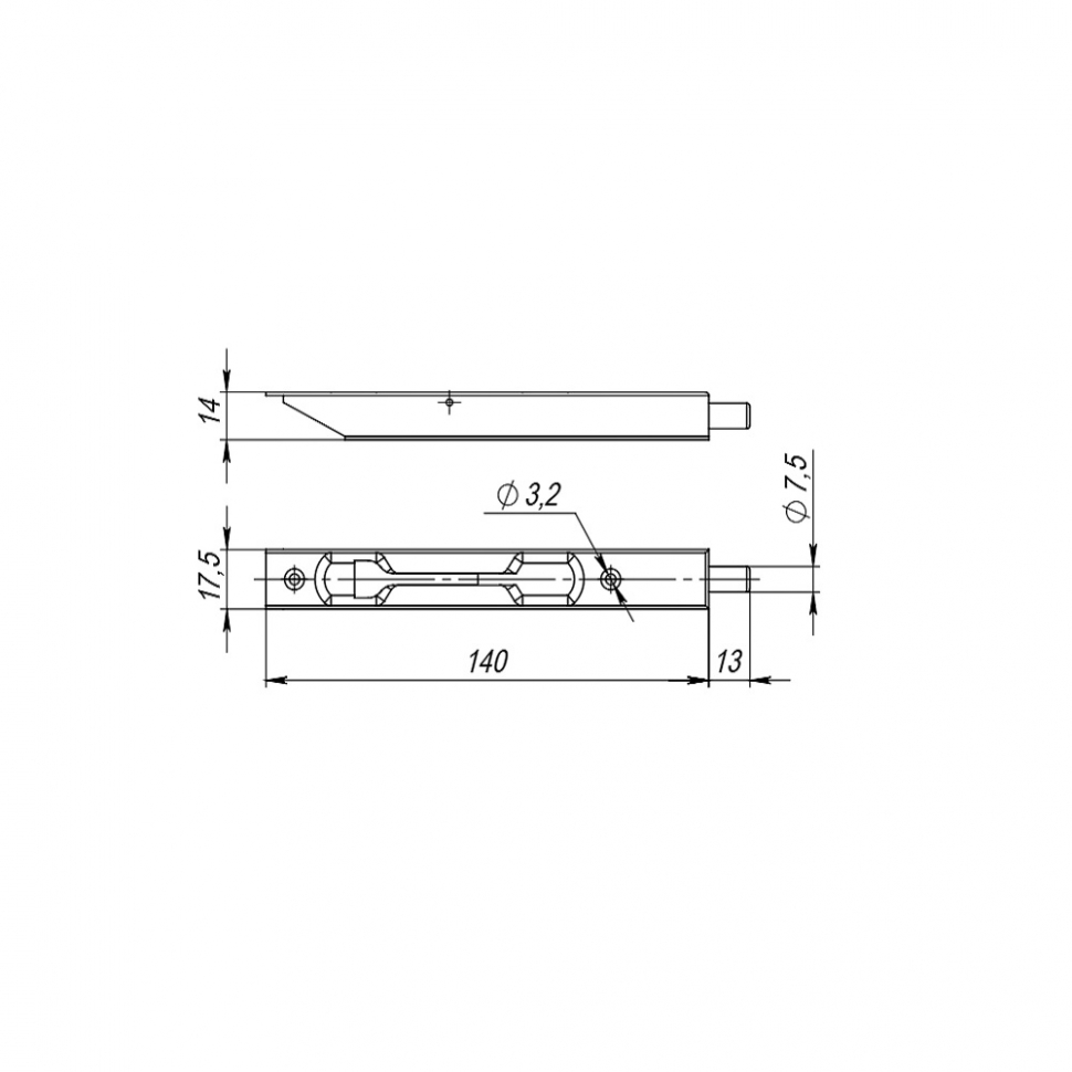 Упор дверной торцевой RIGEL16-140 (FB 140-16) BL-24 черный