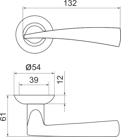 Ручка раздельная R.LD54.Columba (Columba LD80) AB/GP-7 бронза/золото